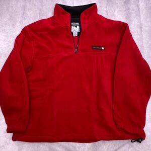 Big Dogs Fleece Pullover Mens Medium Red Excellent Polar Dogs Quarter Zip